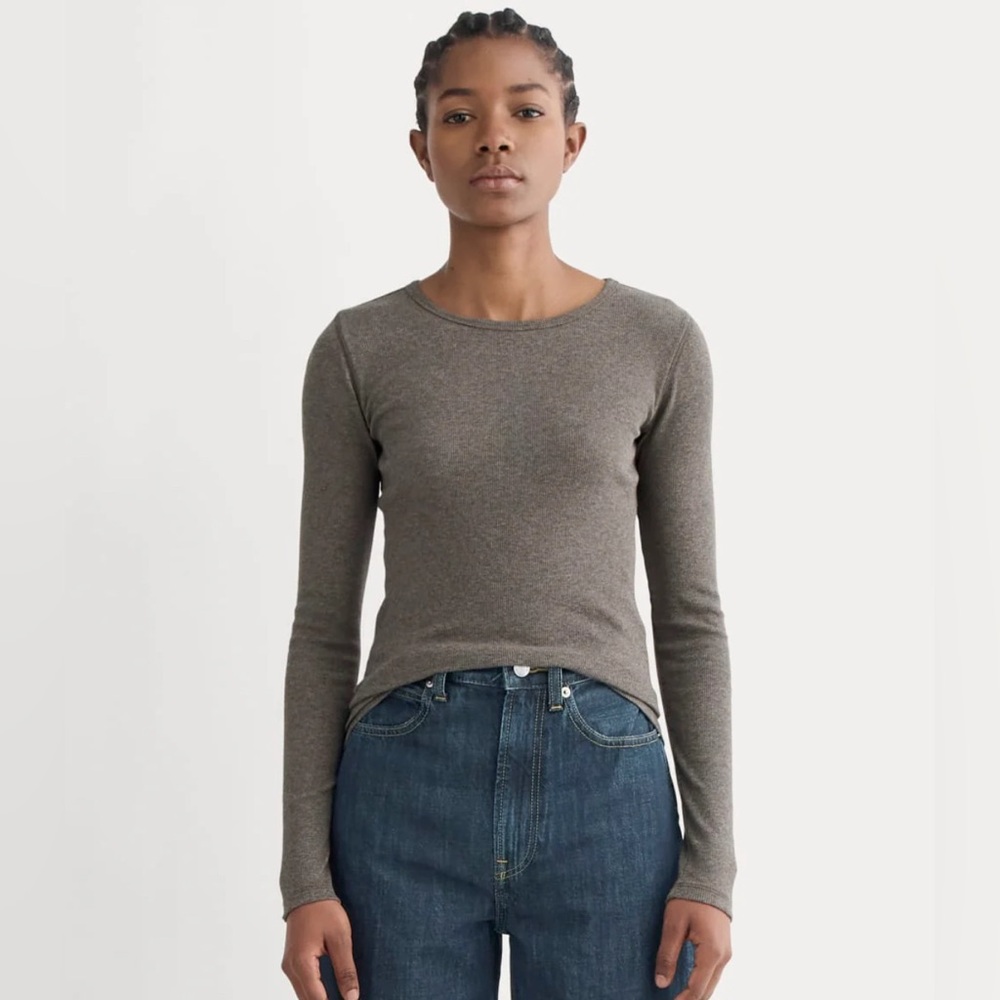Everlane the Luxe Rib Long-Sleeve Crew